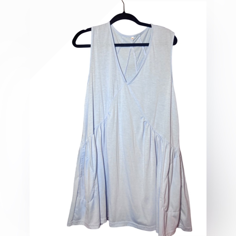 Light Blue Sleeveless Women's Top
